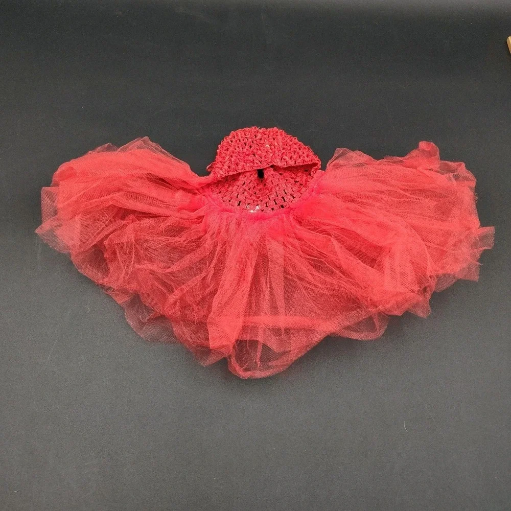 Dog Tutu Hot RED Skirt Elastic Waist Small-Dog-Types Sm-Size SEQUIN SPARKLE‎